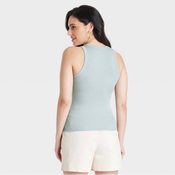 A New Day Ribbed Tank Top, Light Blue - Picture 4 of 6